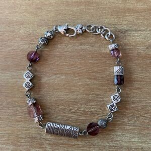 Brighton Silver and Purple Geometric Bracelet